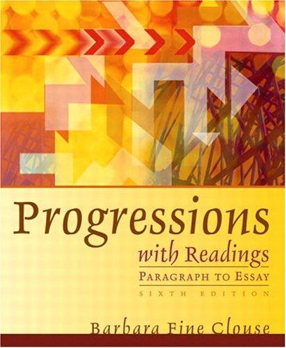 Cover for Progressions with readings : paragraph to essay