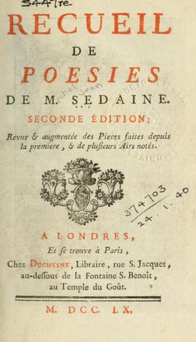Cover for Recueil de poesies