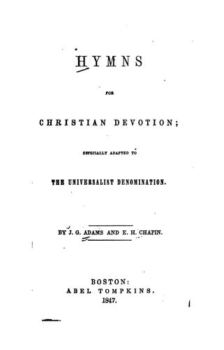 Cover for Hymns for Christian Devotion: Especially Adapted to the Universalist Denomination