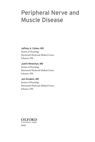 Cover for Peripheral nerve and muscle disease