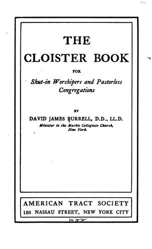 Cover for The Cloister Book: For Shut-in Worshipers and Pastorless Congregations