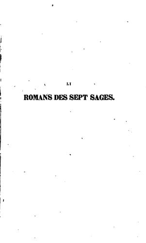 Cover for Li romans des sept sages