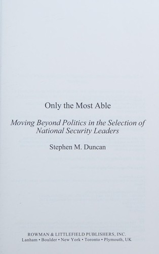 Cover for Only the most able