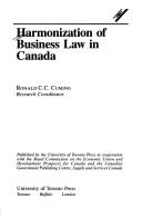 Cover for Harmonization of business law in Canada