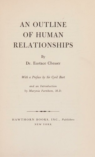 Cover for An Outline of human relationships