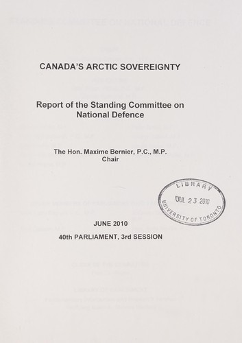 Cover for Canada's Arctic sovereignty