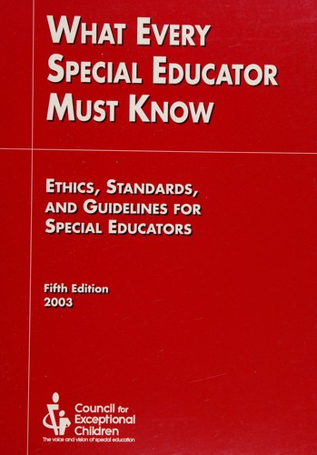 Cover for What every special educator must know