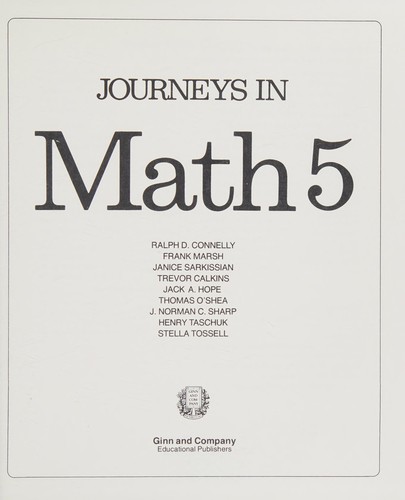 Cover for Journeys in math 5