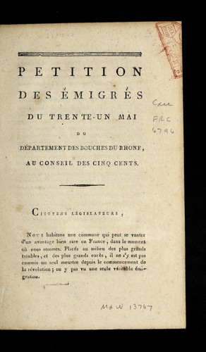 Cover for Petition