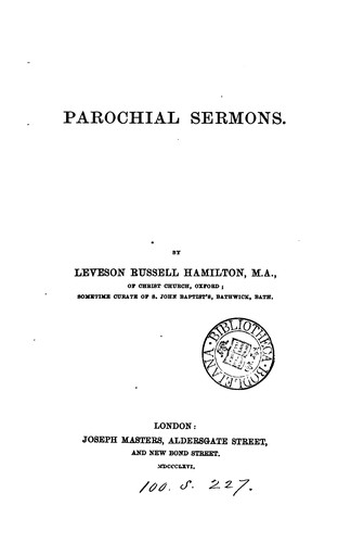 Cover for Parochial sermons