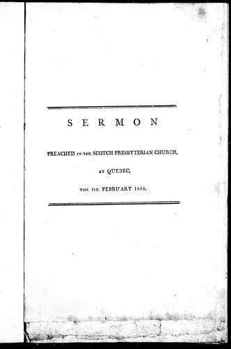 Cover for A sermon preached in the Scotch Presbyterian Church