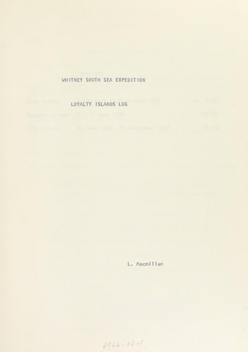 Cover for Whitney South Sea Expedition
