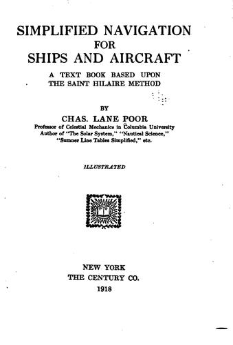 Cover for Simplified navigation for ships and aircraft
