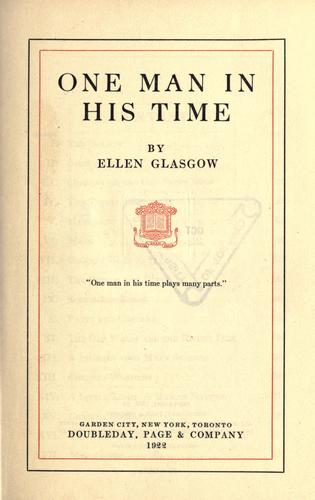 Cover for One man in his time