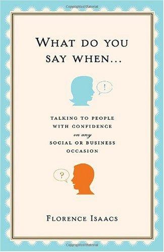 Cover for What do you say when--
