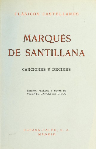 Cover for Canciones y decires