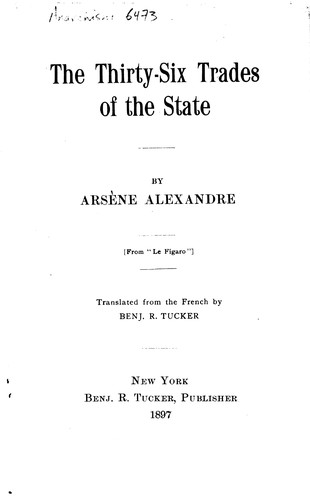 Cover for The Thirty-Six Trades of the State
