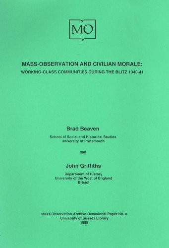 Cover for Mass-observation and civilian morale