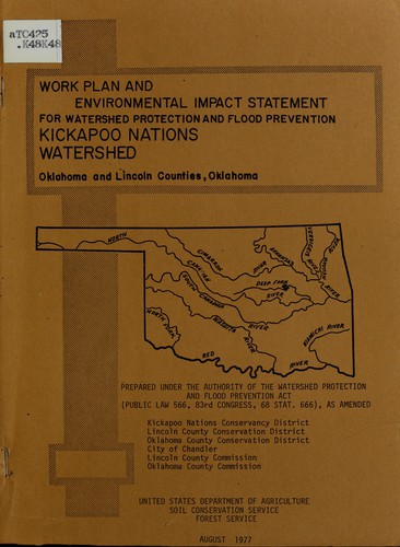 Cover for Final plan and environmental impact statement, Kickapoo Nations watershed, Oklahoma and Lincoln Counties, Oklahoma