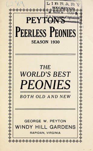 Cover for Peyton's peerless peonies