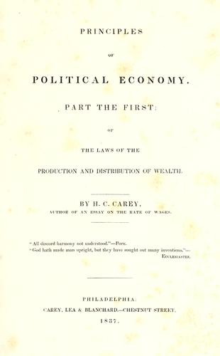 Cover for Principles of political economy