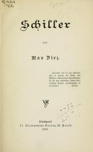 Cover for Schiller.