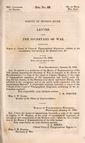 Cover for Survey of Hudson River