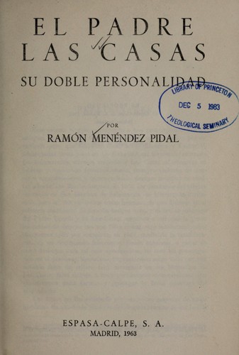 Cover for El padre Las Casas