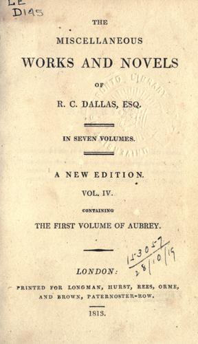 Cover for Miscellaneous works and novels.