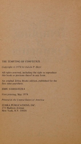 Cover for The Tempting of Confusius