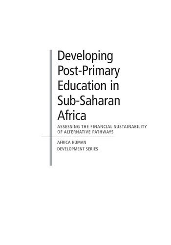 Cover for Developing post-primary education in Sub-Saharan Africa