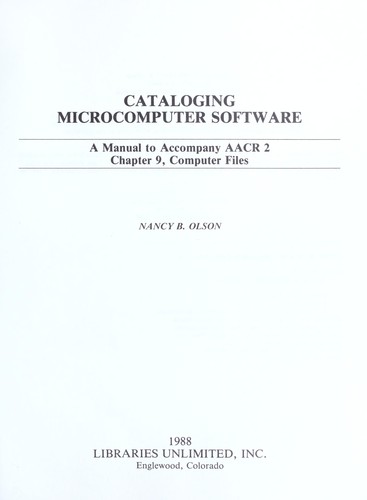 Cover for Cataloging microcomputer software
