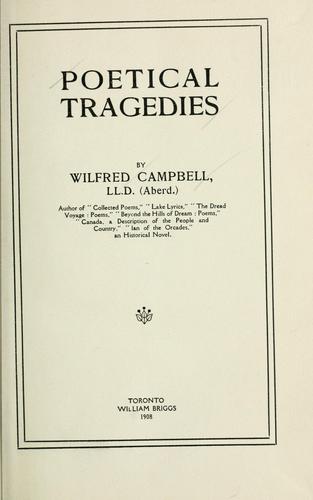 Cover for Poetical tragedies. --