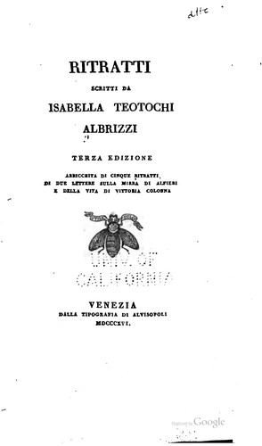 Cover for Ritratti