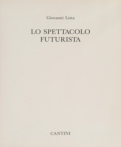 Cover for Lo spettacolo futurista