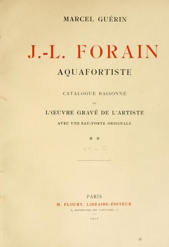 Cover for J.-L. Forain, aquafortiste