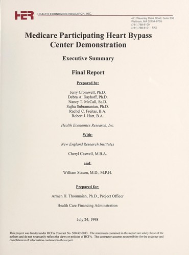 Cover for Medicare participating heart bypass center demonstration