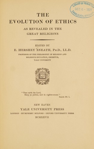 Cover for The evolution of ethics