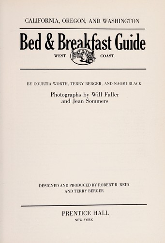 Cover for West Coast bed & breakfast guide