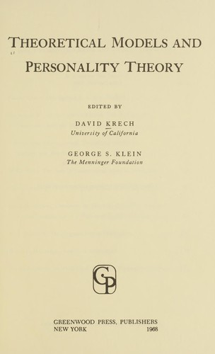Cover for Theoretical models and personality theory