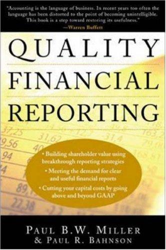 Cover for Quality Financial Reporting