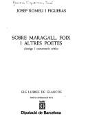 Cover for Sobre Maragall, Foix i altres poetes