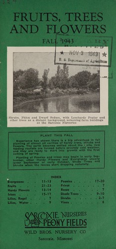 Cover for Fruits, trees and flowers, fall 1943