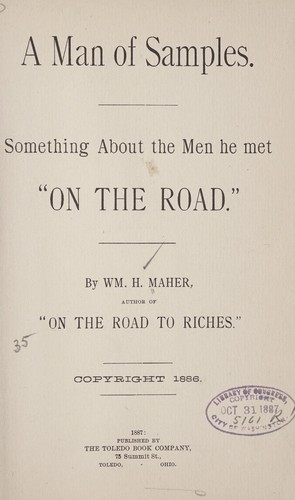Cover for A man of samples.