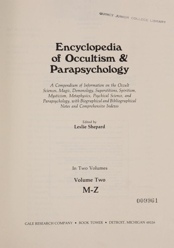Cover for Encyclopedia of Occultism and Parapsychology