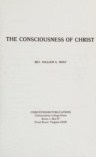 Cover for The consciousness of Christ