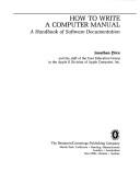 Cover for How to write a computer manual