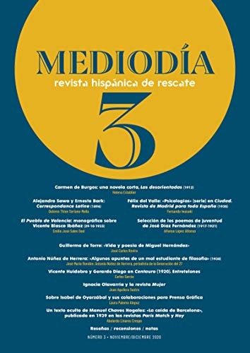 Cover for Mediodía. Revista hispánica de rescate. 3