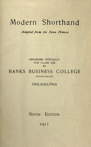 Cover for Modern shorthand adapted from the Benn Pitman.