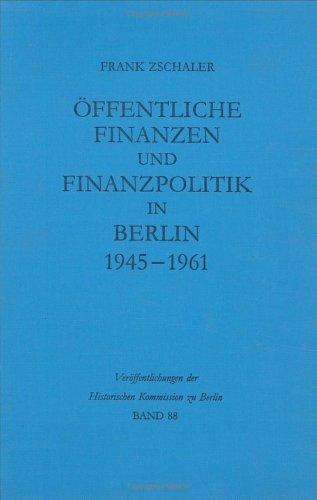 Cover for Öffentliche Finanzen und Finanzpolitik in Berlin, 1945-1961
